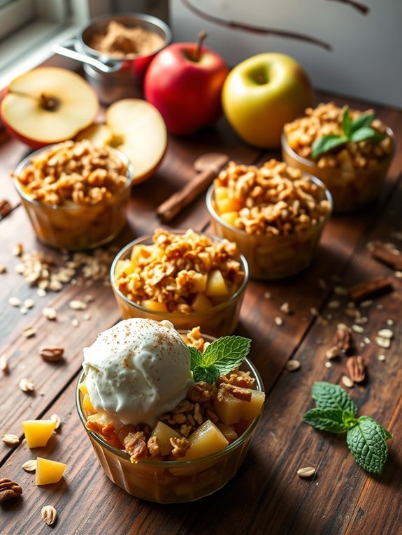 apple crisp served individually