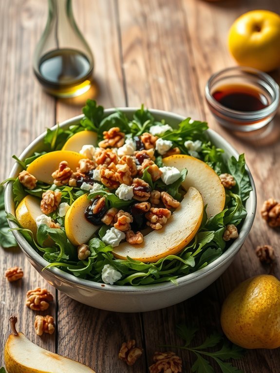 arugula pear walnut salad