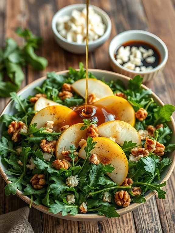 arugula pear walnut salad