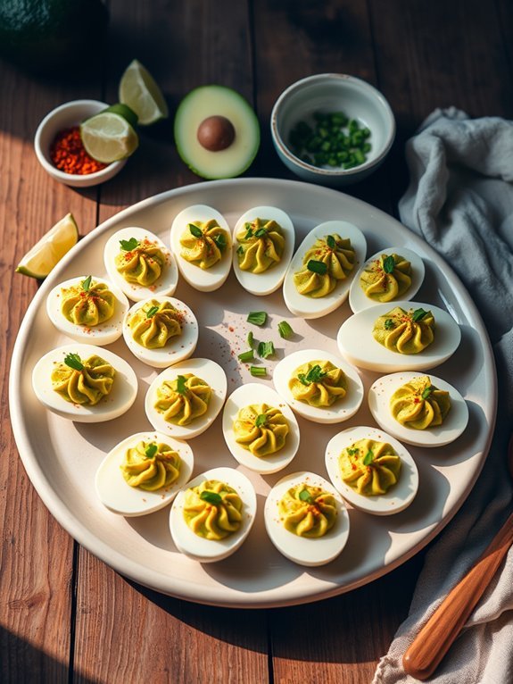 avocado filled creamy deviled eggs