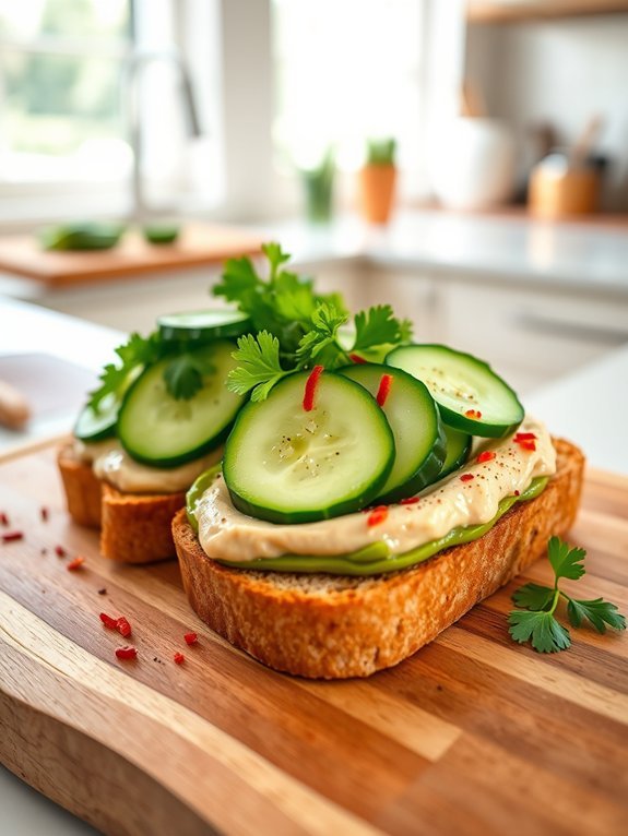 avocado toast with hummus