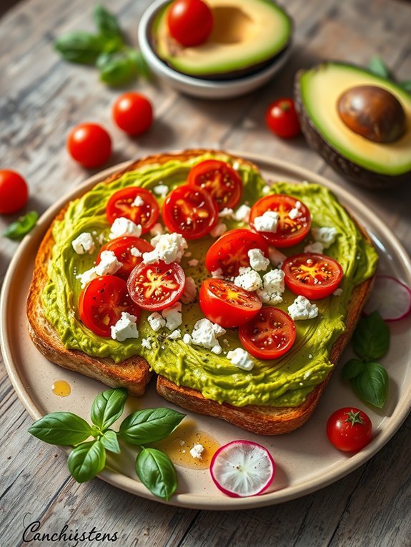 avocado toast with toppings