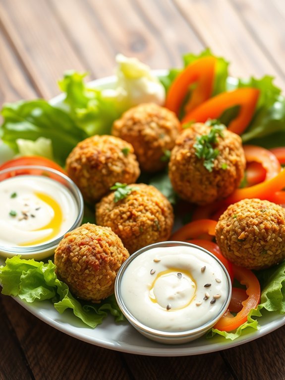 baked falafel with tahini