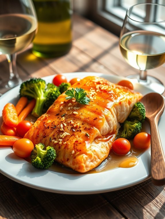 baked salmon with honey garlic