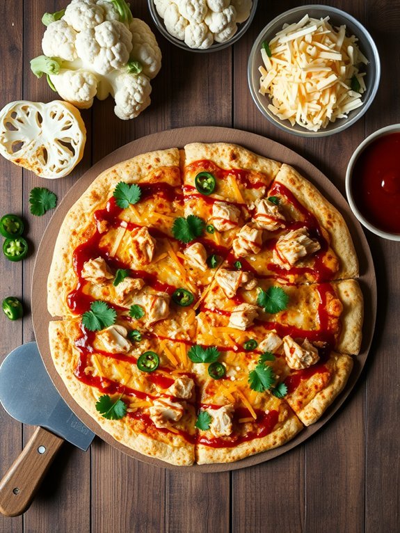 bbq chicken cauliflower pizza