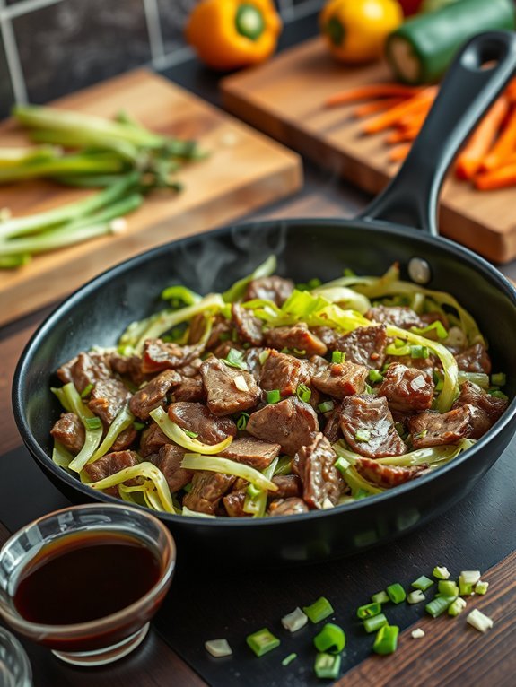 beef and cabbage stir fry