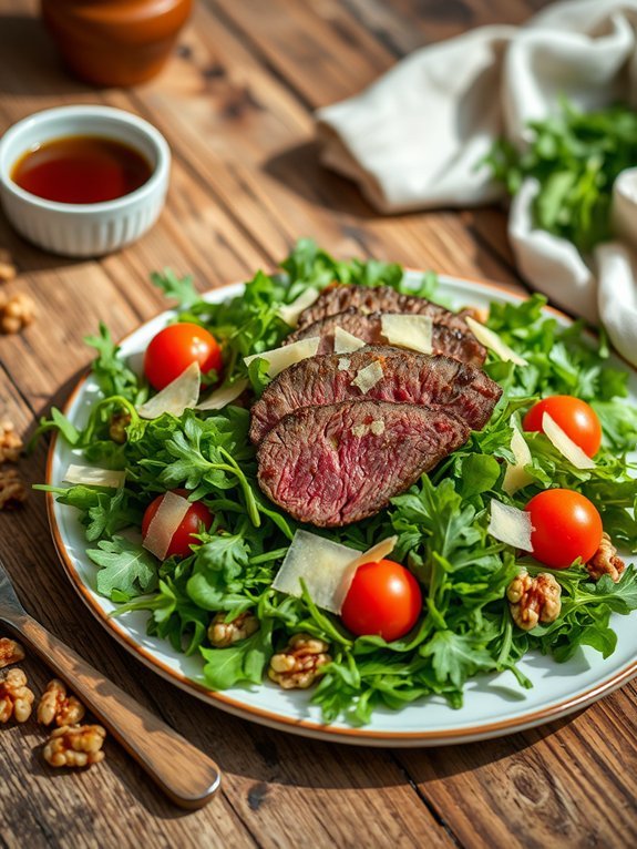 beef arugula salad parmesan