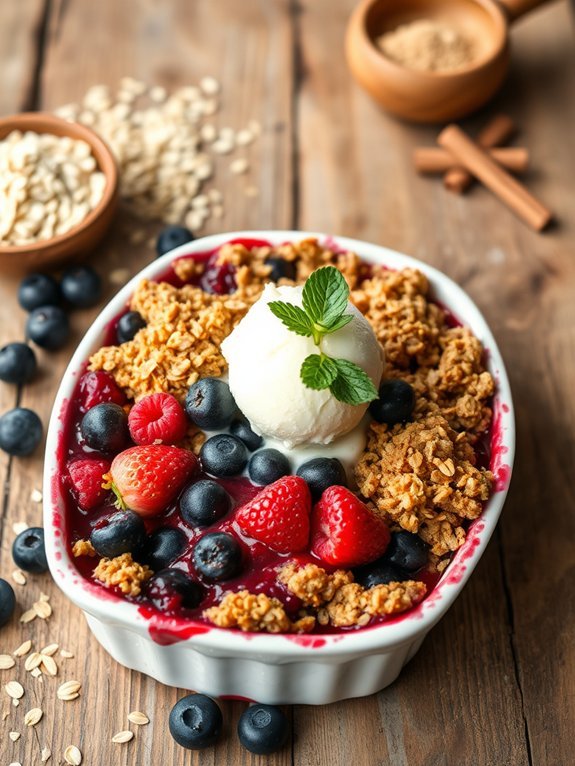 berry crumble oat topping