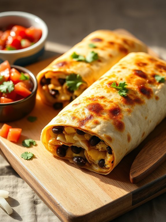 black bean breakfast burrito