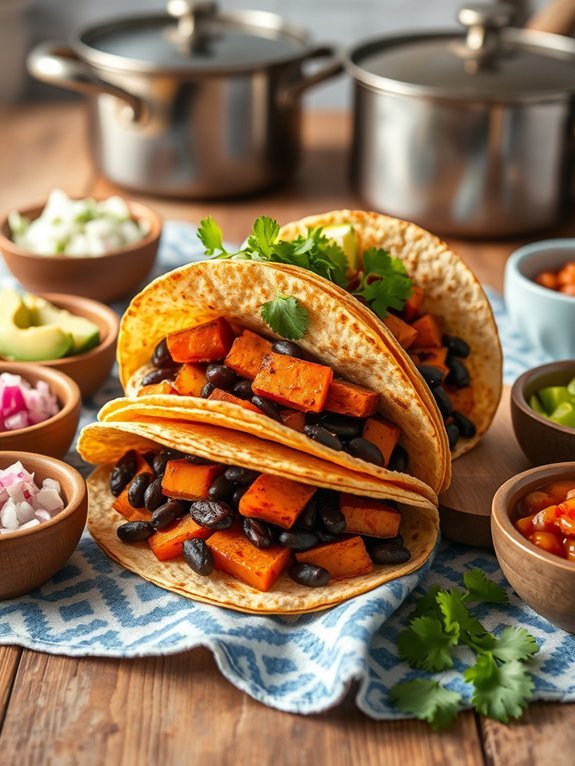 black bean sweet potato tacos