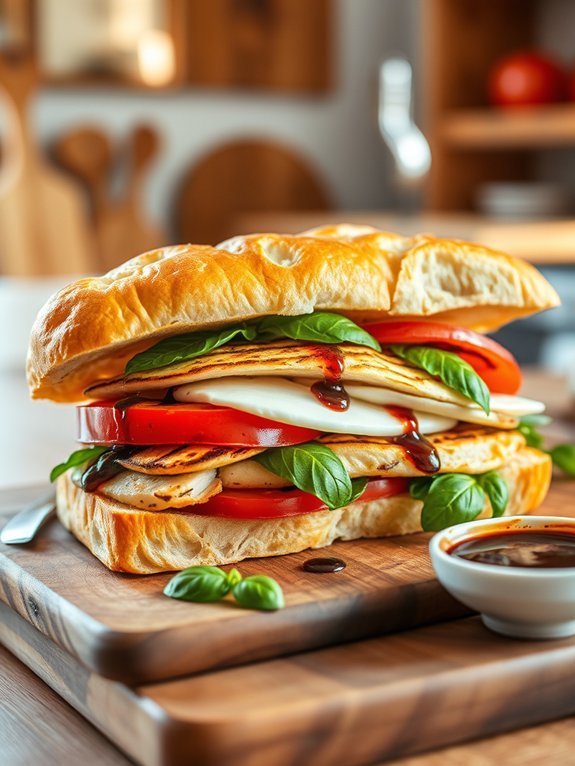 caprese inspired chicken sandwich