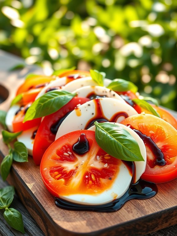 caprese salad with glaze