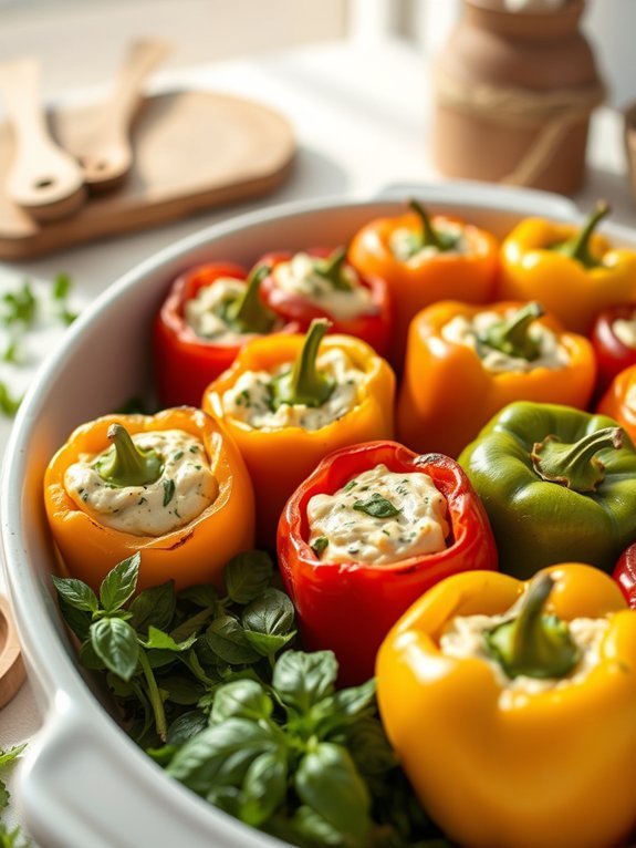 cashew cheese filled peppers