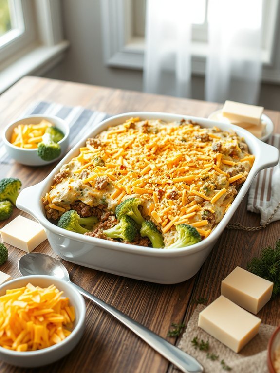 cheesy beef broccoli dish