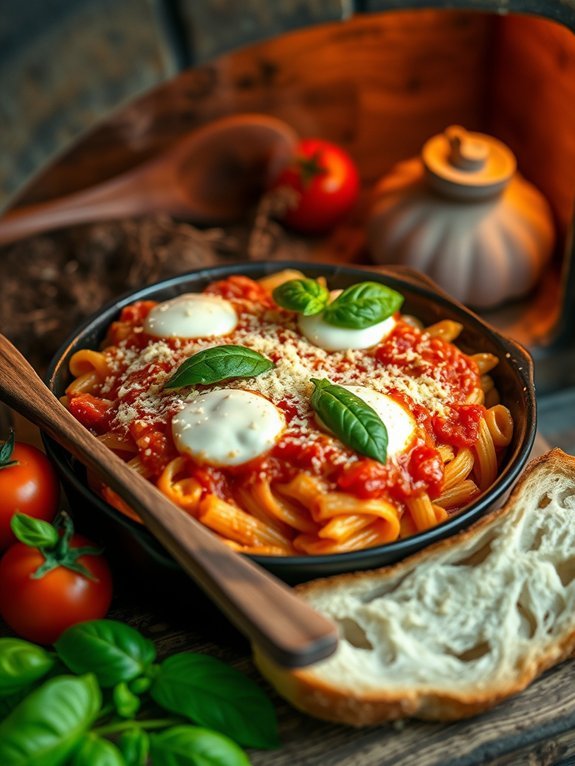 cheesy tomato pasta bake