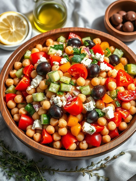 chickpea salad with mediterranean flavors