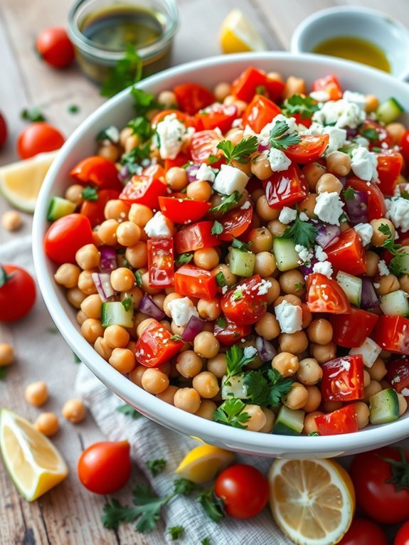 chickpea salad with mediterranean flavors