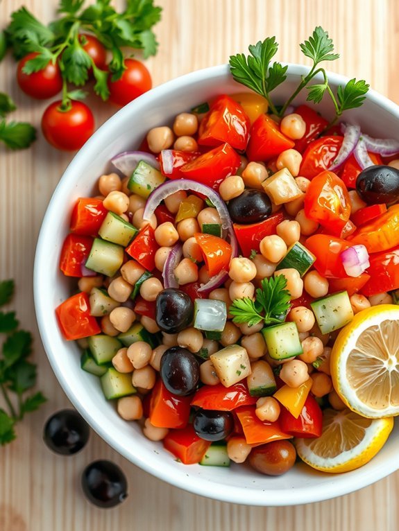 chickpea salad with mediterranean flavors