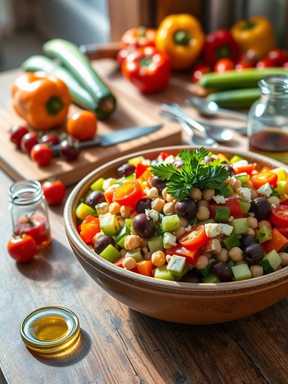 chickpea salad with mediterranean flavors