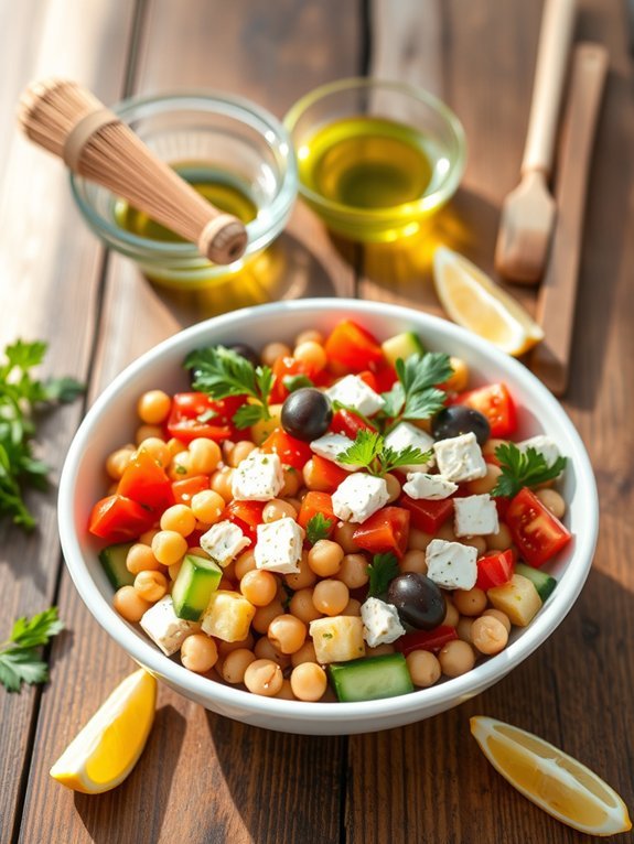 chickpea salad with mediterranean flavors