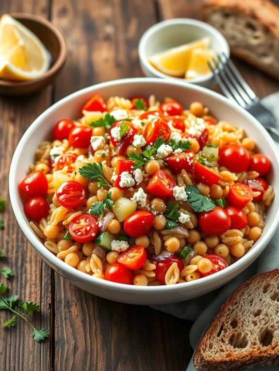 chickpeas and orzo salad