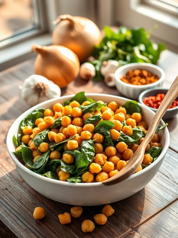 chickpeas and spinach saut ed