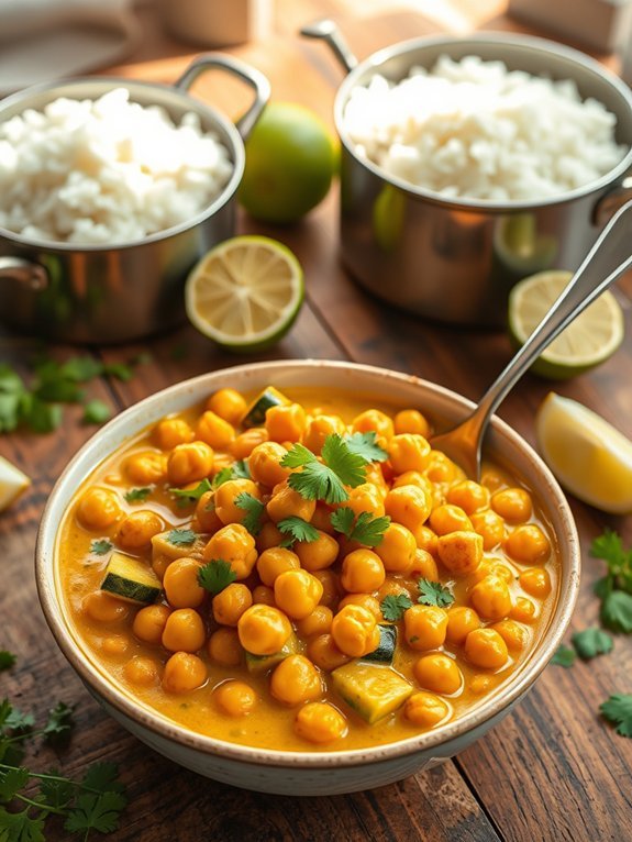 chickpeas in coconut curry