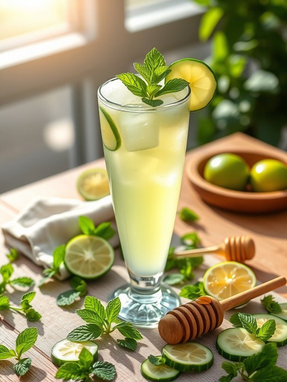 chilled cucumber mint beverage