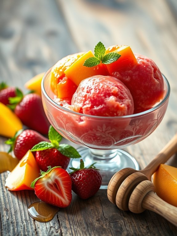 chilled fruity frozen dessert