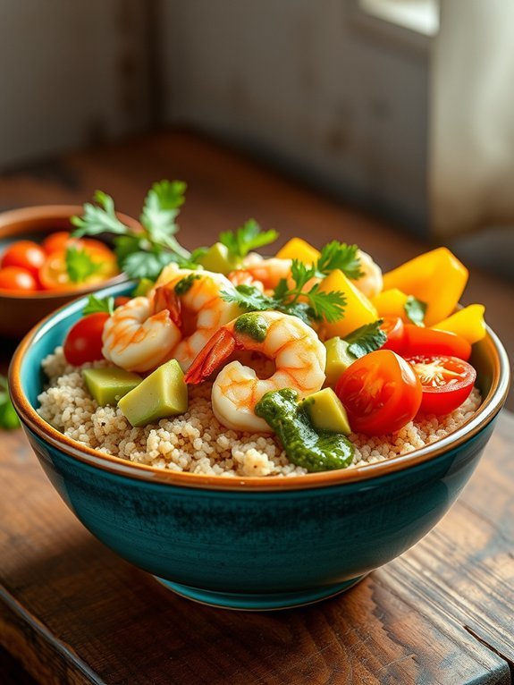 chimichurri shrimp rice bowl