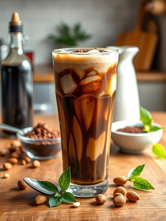 chocolate infused nutty beverage