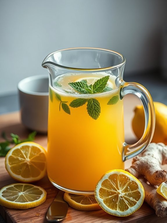 citrusy ginger herbal drink