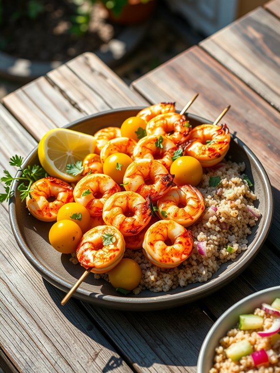 citrusy shrimp on skewers