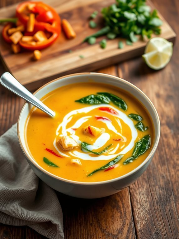 coconut curry chicken soup