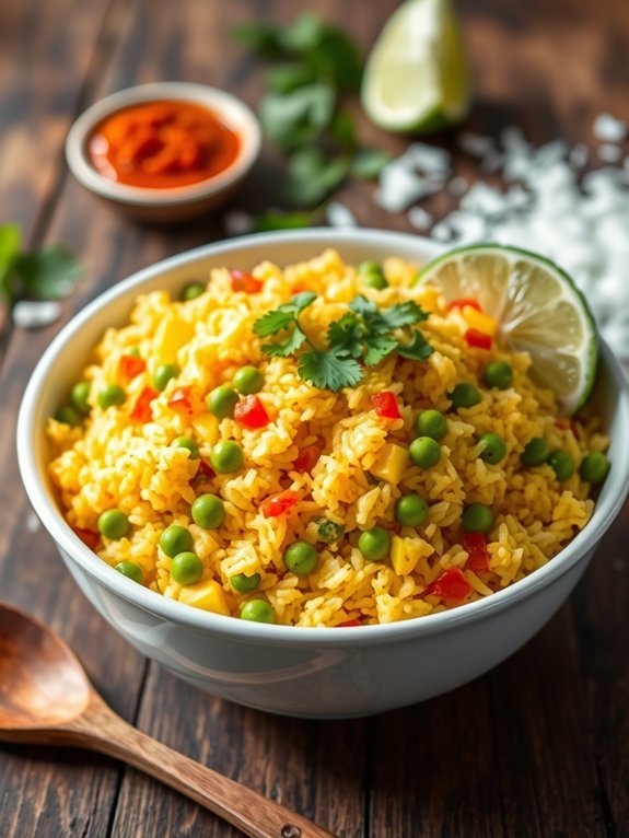 coconut infused curry rice dish