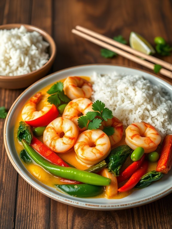 coconut infused shrimp curry