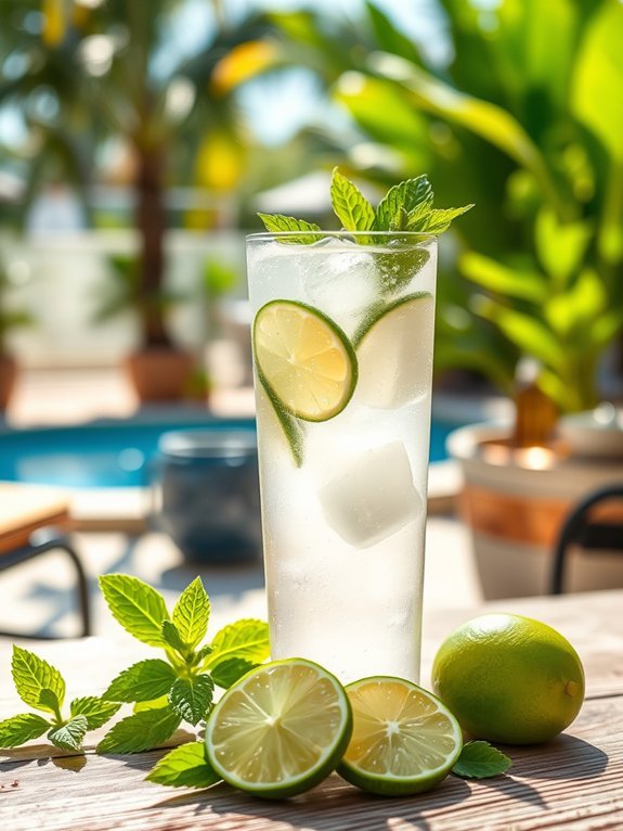 coconut lime sparkling drink