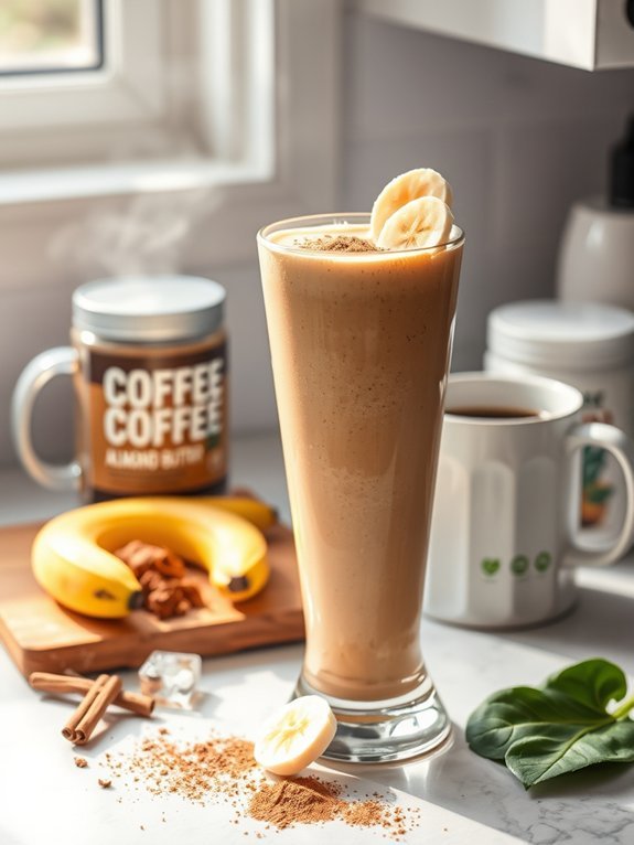 coffee infused banana smoothie