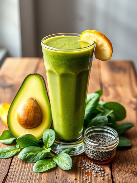 creamy avocado green smoothie