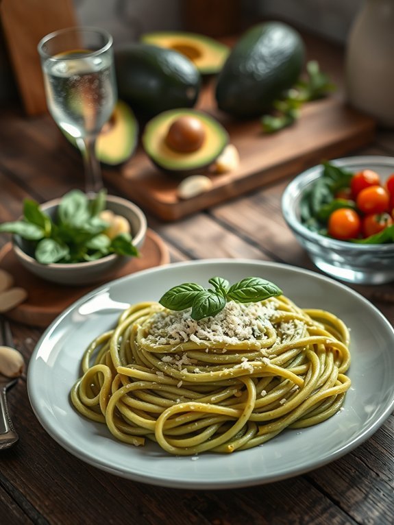 creamy avocado pasta dish