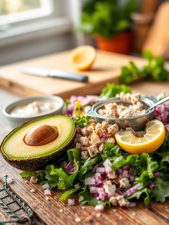 creamy avocado tuna mix