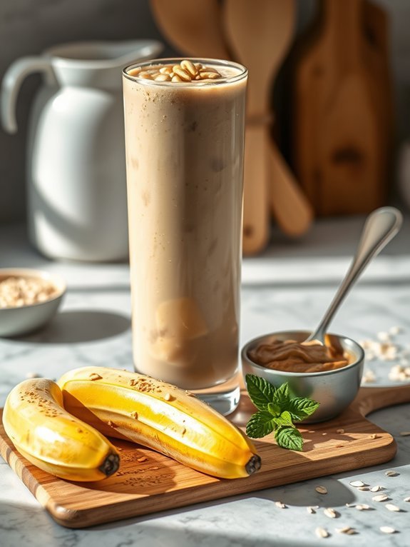 creamy banana peanut butter smoothie