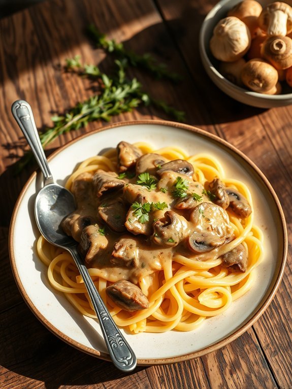 creamy beef pasta dish