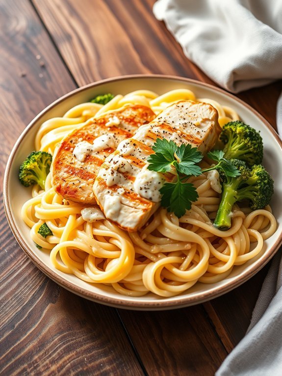 creamy chicken broccoli pasta