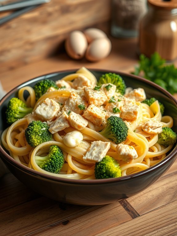 creamy chicken broccoli pasta