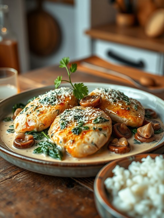 creamy chicken with spinach