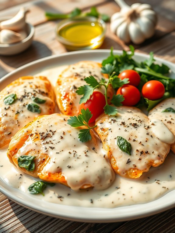 creamy garlic chicken recipe