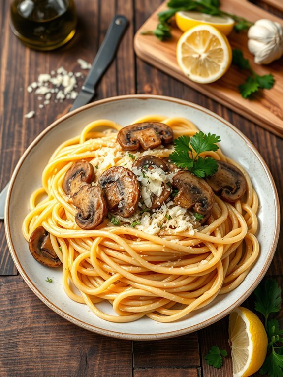 creamy gluten free mushroom pasta