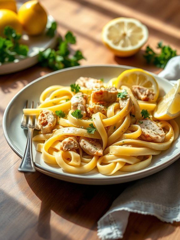 creamy lemon garlic pasta