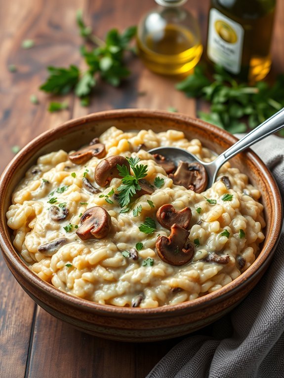 creamy mushroom rice dish